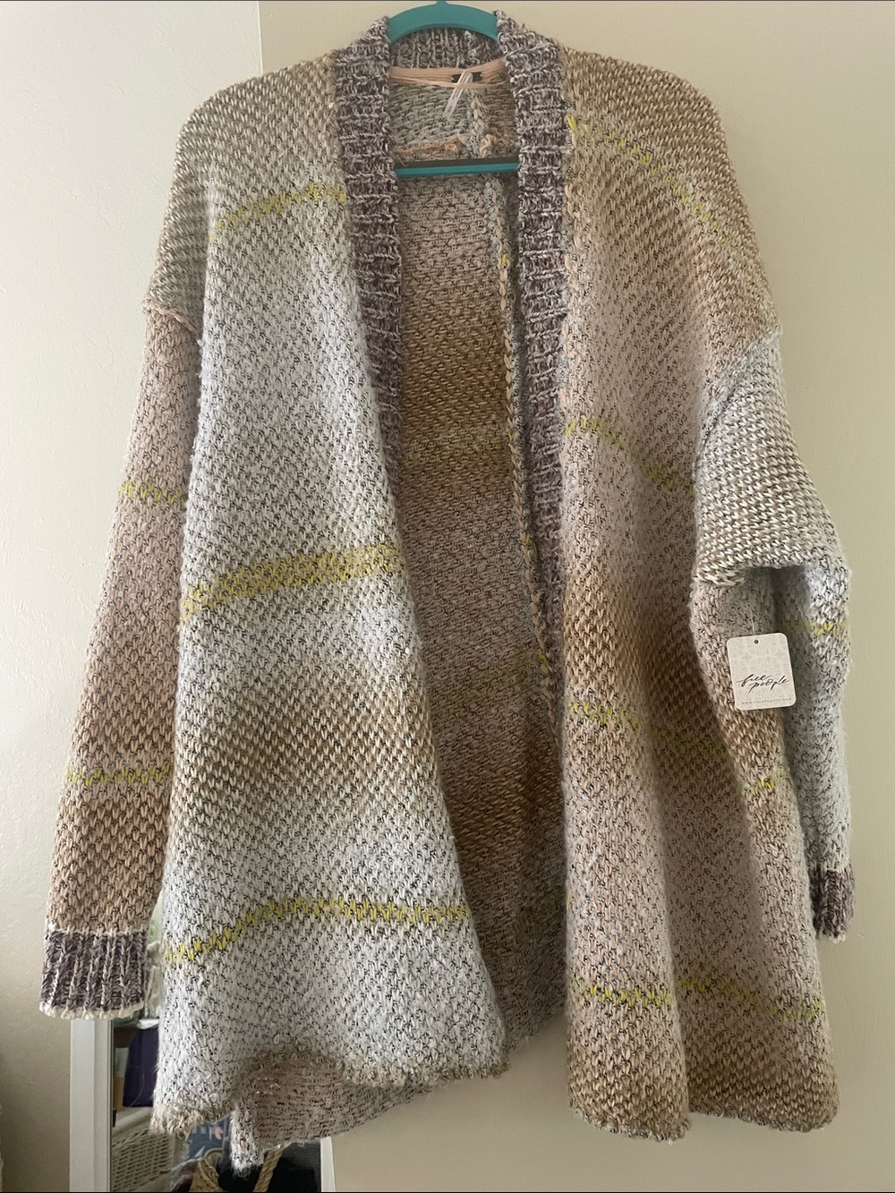Free People Cozy Open-Front Women’s Cardigan Sweater in Neutral Mix